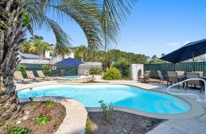 private pool view at the follow the sun vacation rental home in Santa Rosa Beach